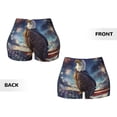 thumbnail image 6 of Yiaed Night Sky Bald Eagle Print Women's Athletic Shorts Running Shorts Sporty Short High Waisted Elastic Workout Shorts for Yoga Gym Running & Sports -Small, 6 of 8