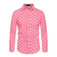 thumbnail image 5 of INSPIRE CHIC Men's Shirt Polka Dots Pattern Point Collar Long Sleeve Button Down Shirt 46 Light Pink, 5 of 6