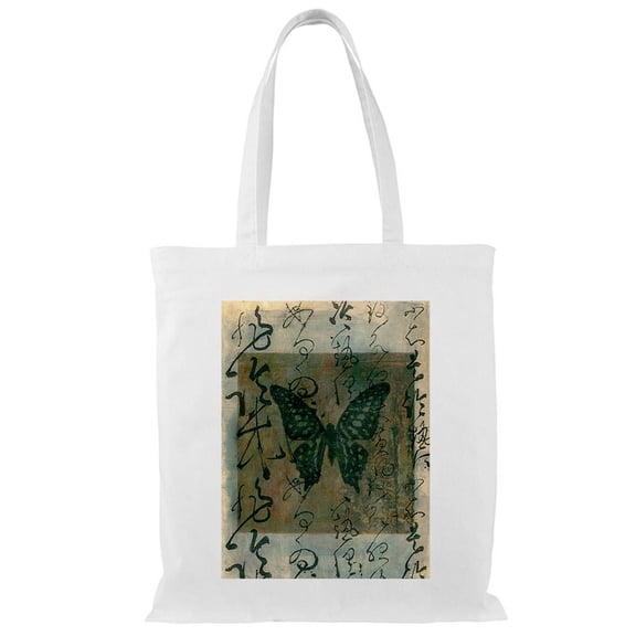World Art Group Japanese Scribbles Butterfly Tote Bag - Elena Ray Designs, One Size Cotton Canvas Tote Bag