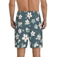 thumbnail image 2 of Balery Blue Flower Men's Cotton Knit Pajama Shorts Waistband & Pockets,Short Pajama Pants-Medium, 2 of 8