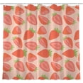 thumbnail image 3 of Cute Strawberry Shower Curtain, Pink Modern Minimalist Home Tub Bathroom Curtain Decor Set Strawberry Art Shower Curtain Quick Dry Washable Durable Polyester Fabric 72 x 72 inches, 3 of 6