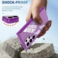 thumbnail image 5 of Dteck Built-in Screen Protector Case for Samsung Galaxy S24 Ultra,Compatible with Mag-Safe Slim TPU+PC Full-Body Stylish Shockproof Protective Transparent Cover,Darkpurple, 5 of 7