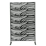 Miumaeov 3.7ft x 6ft Black Steel Outdoor Panel Privacy Screen