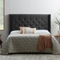 thumbnail image 4 of Rest Haven Providence Tufted Wingback Upholstered Headboard, King/California King, Charcoal, 4 of 9
