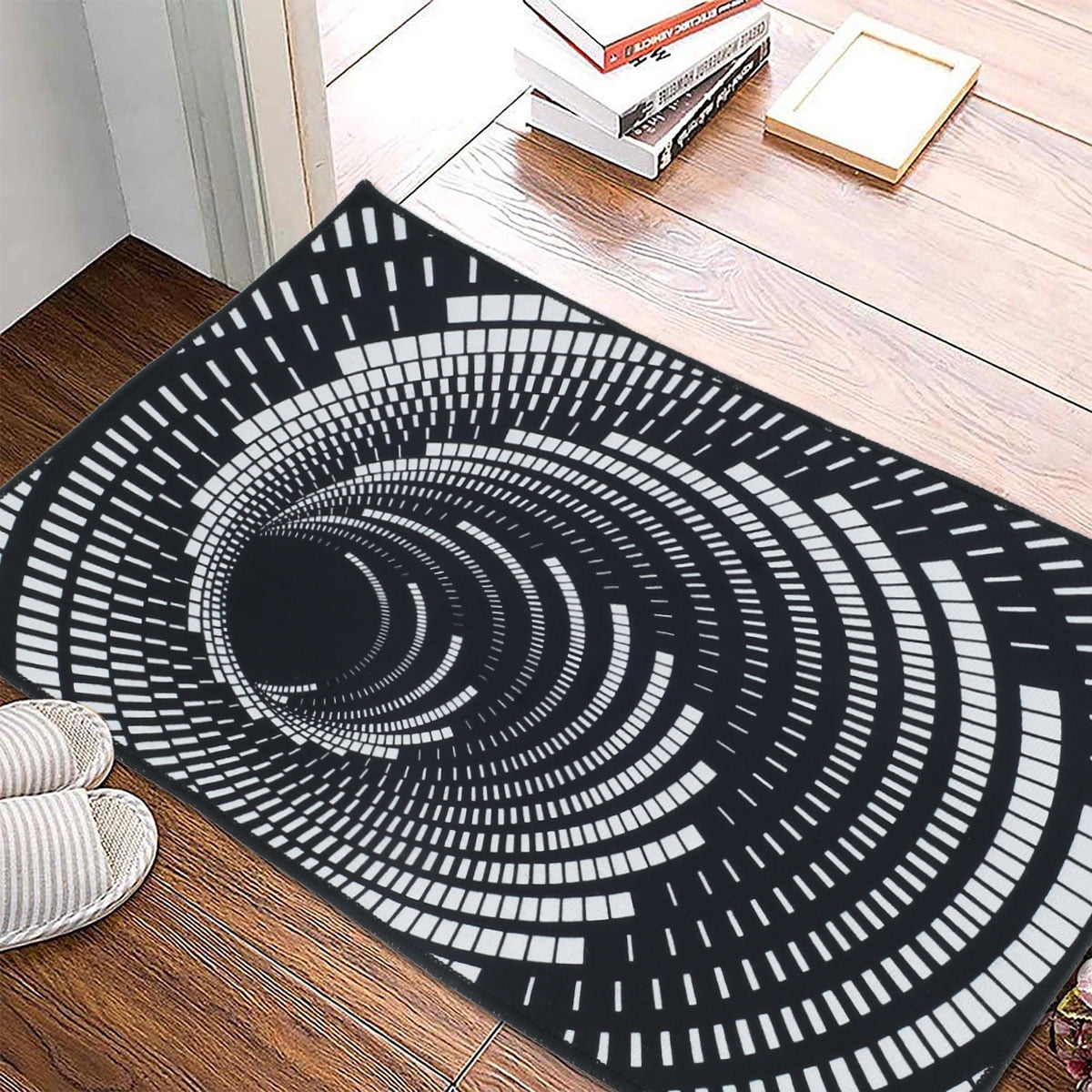 3d Swirl Print Optical Illusion Area rug carpet Non-slip Floor Pad Doormat Mats 