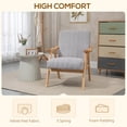 thumbnail image 6 of Accent Chairs HOMCOM Mid-Century Modern Accent Chair, Upholstered Arm Chair for Living Room, Comfy Chair for Bedroom with Wood Legs, Gray,Comfortable Chairs, 6 of 10