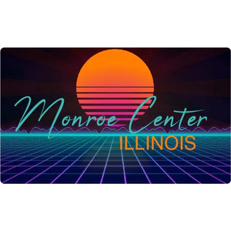 

Monroe Center Illinois 4 X 2.25-Inch Fridge Magnet Retro Neon Design