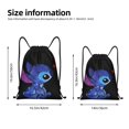 thumbnail image 2 of Pofeuu Stitch for Water-Resistant 210D Drawstring Bag Compact Foldable Design Gym Yoga Travel Essentials Lightweight Carryall-Small, 2 of 6