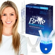 MagicBrite Complete Teeth Whitening Kit 2 Carbamide Peroxide Whitening Gel Pens with 1 LED Light At Home Whitening