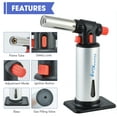 thumbnail image 6 of Flame King Culinary Butane Refillable Kitchen Blow Torch with Igniter Adjustable Flame, Safety Lock, 6 of 7