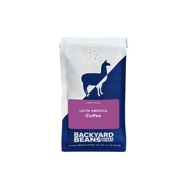 Backyard Beans Coffee Co Latin America, Light Roast, Whole Bean Coffee, 12oz, Naturally Caffeinated