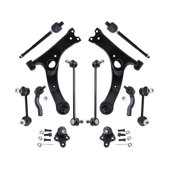 Front and Rear Control Arm Ball Joint Tie Rod and Sway Bar Link Kit - Compatible with 2001 - 2005 Toyota RAV4 GAS 2002 2003 2004