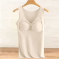 thumbnail image 2 of Beige Tank Tops for Women V Neck Bodysuit with In Bra Cups for Support, 2 of 6