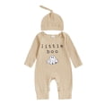 thumbnail image 2 of Zecgelong Boys Letter Print Hoodie Top and Pants Set Fall Party Outfit Beige Size 0-12M, 2 of 4
