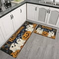 thumbnail image 3 of Halloween Kitchen Rug Set Of 2 Non Slip Kitchen Mats for Floor,Horror Pumpkin Bat Ghost Happy Halloween Kitchen Rugs and Mats for Bathroom,Room Cook (47x17+30x17 Inches), 3 of 7