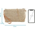 thumbnail image 6 of Women Mini Straw Woven Cross-body Shoulder Bag Chain Strap Evening Beach Clutch Handbag Wristlet, 6 of 6