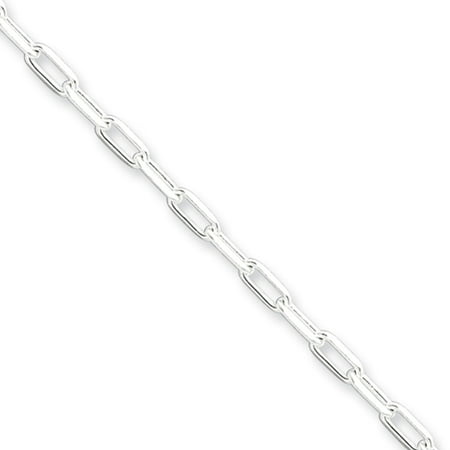 Silver Open Link Chain - 2.75mm, Sterling Silver Elongated Open Link Chain Necklace, 18 Inch