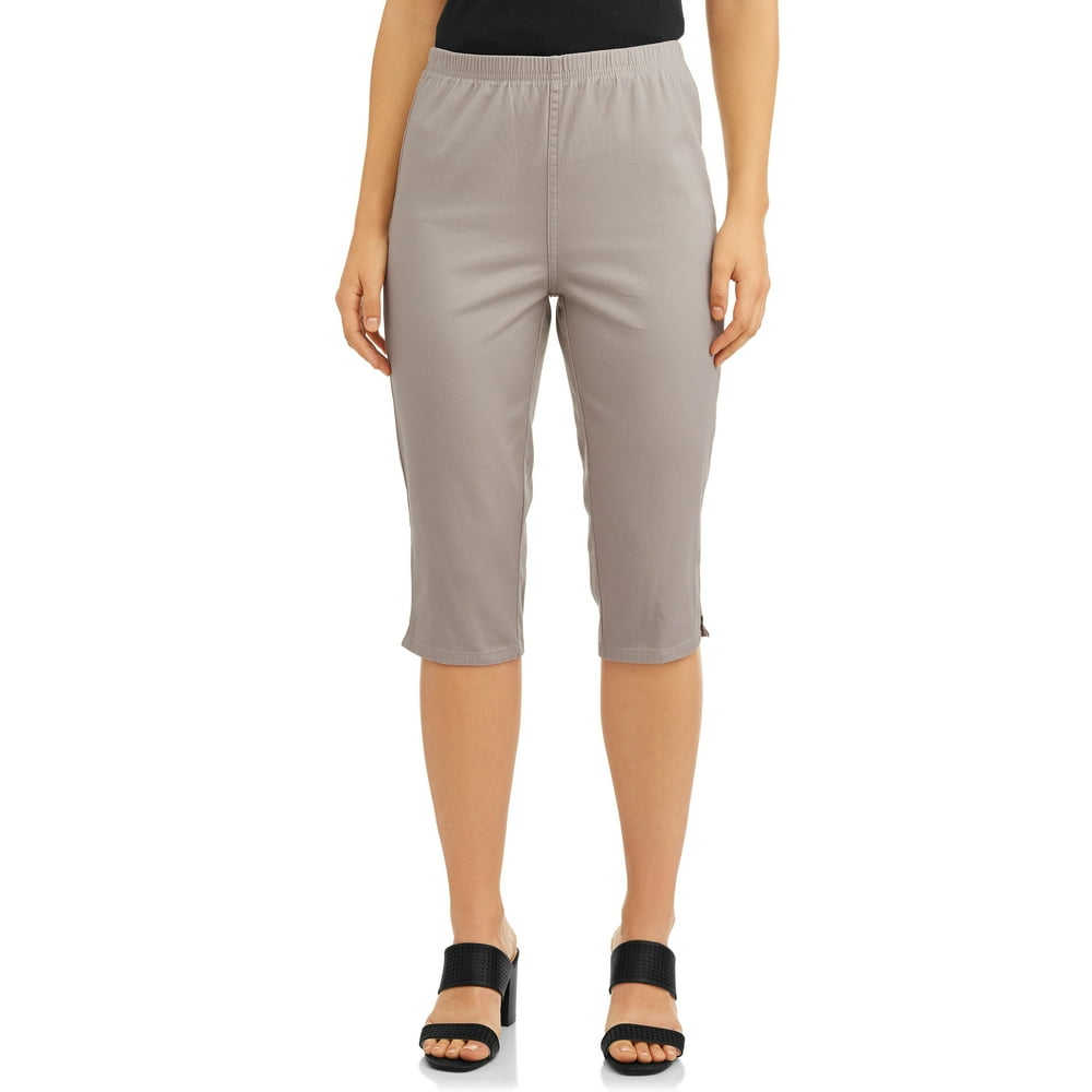 women's pull on stretch capris