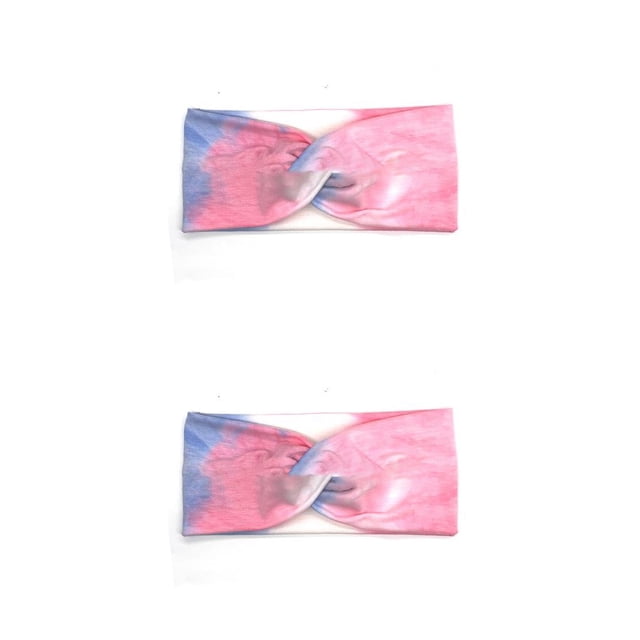 Sonducket Diadema de ganchillo Estampado de leopardo Deportes Ajustable Alta elasticidad Accesorios para el peinado del cabello para Sporting Tie-dye 2 Tie-dye 2 2piezas Sonducket CBP379212