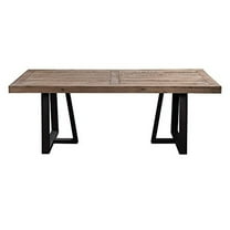 Alpine Furniture Prairie Rectangular Dining Table, Natural/Black