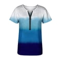 thumbnail image 4 of Puntoco Moda Mujer Casual Cremallera Manga corta Cuello en V Impreso Señoras tops Blusa Puntoco Puntoco-5113, 4 of 4