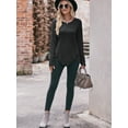 thumbnail image 4 of Cuteduck Long Sleeve Shirts for Women Crew Neck Lightweight Loose Casual Tunic Button Tops S-XXL, 4 of 5