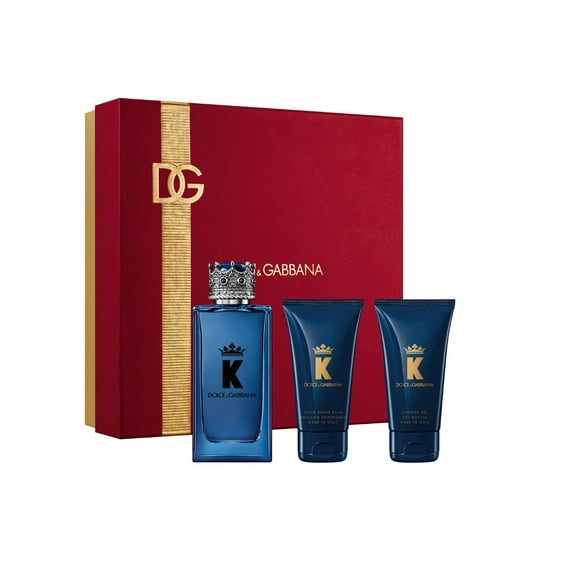 K by Dolce & Gabbana (King)  3.4 oz Eau De Parfum 1.7 oz After Shave Balm 1.7 oz Shower Gel Set