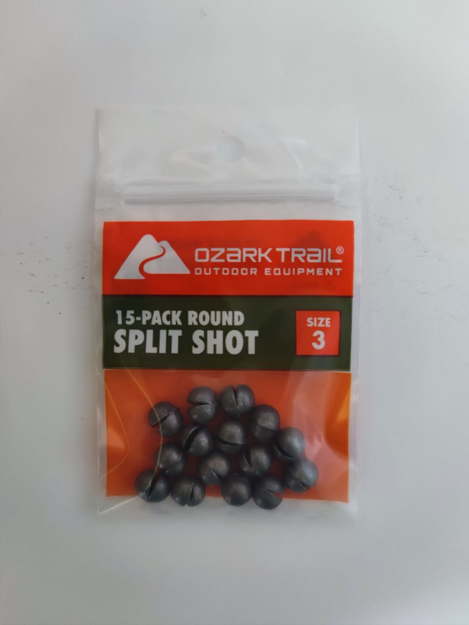 (6 pack) Ozark Trail Round Split Shot Size 3, Fishing Lead Weights, Product Size 0.31x0.35in