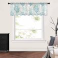 thumbnail image 3 of Teal Grey Coral Coastal Sheer Valance, Summer Beach Light Filtering Kitchen Curtain Valances, Ocean Seaside Nautical Chiffon Rod Pocket Living Room/Bedroom/Cafe Curtains 54"x18", 3 of 6