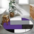 thumbnail image 4 of Purple Grey 3ft Area Rug, Modern Purple Geometric Washable Non-Slip Small Round Rugs for Entryway Bedroom Kitchen, Soft Circle Carpet for Dining Room, Playroom Nursery Rug, 4 of 9