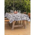 thumbnail image 3 of Outdoor Table Cloth with Umbrella Hole and Zipper, Spring Flowers Waterproof Rectangle Tablecloth 54"x80", Farmhouse Purple Pastoral Floral Leaf Washable Table Cover for Outside Party Patio Picnic, 3 of 8