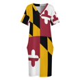 thumbnail image 3 of Vestido de noche con bolsillos sueltos y bandera de Maryland, vestido de verano para mujer 2025, traje de verano para mujer, 3 of 6