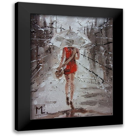 Luniak, Monika 12x14 Black Modern Framed Museum Art Print Titled - Rain Street Summer