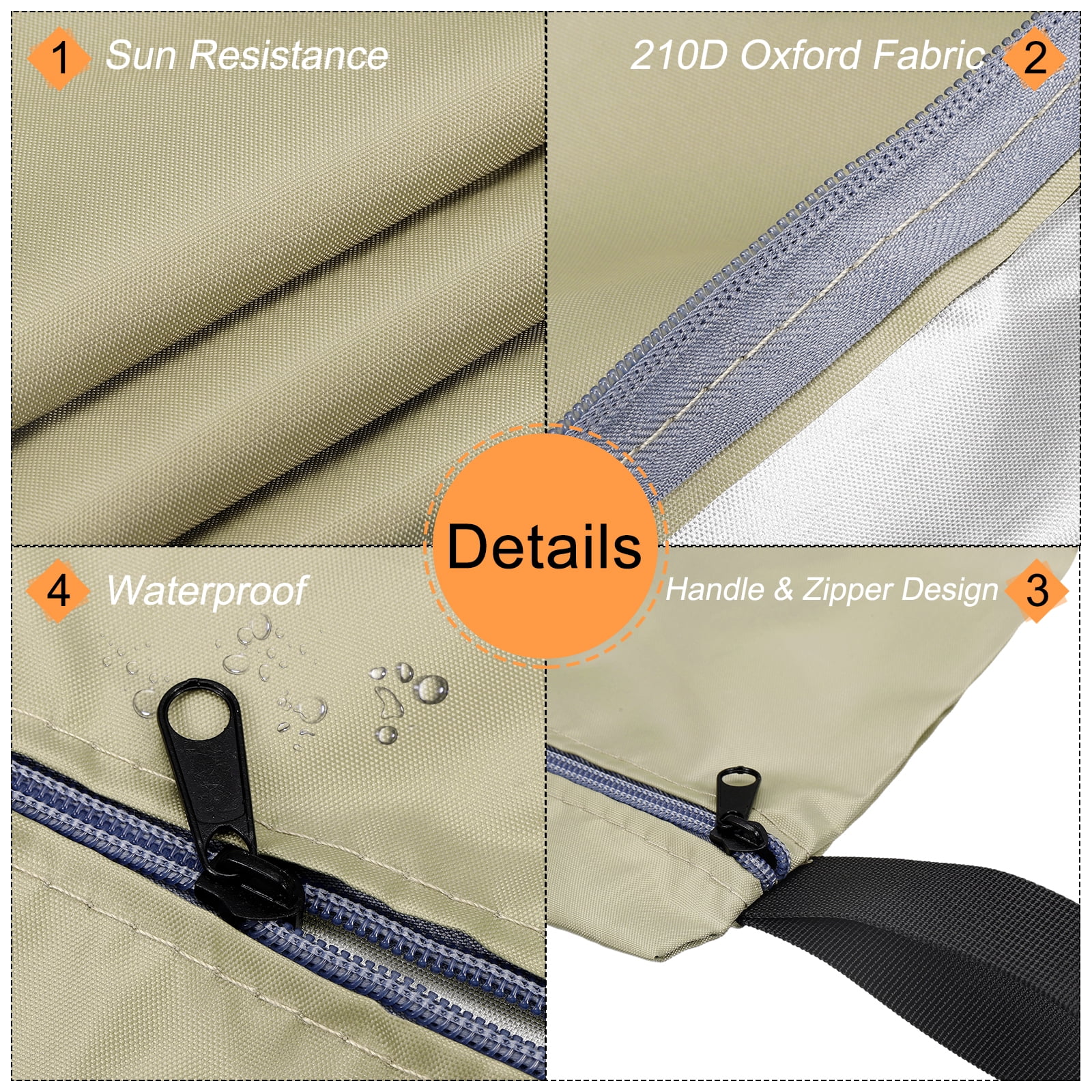 Unique Bargains Wet Dry Bags with Handle Zippered Pockets Bean Green 20x15.7 in
