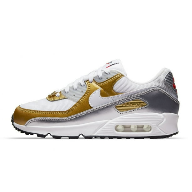 Tenis Nike Air Max 90 Se Gold Silver Nike DJ6208 100