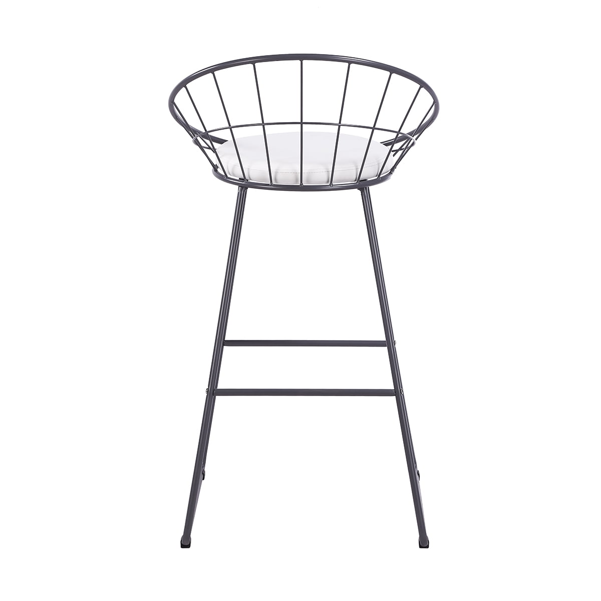 Nordic Metal Modern Bar Stool Bar in Grey, Set of 2