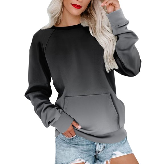 Sweatshirt for Women Womens Long Sleeve Sweatshirt Casual Crewneck Cute Pullover Tops Printing Lightweight Sweatshirt With Pocket