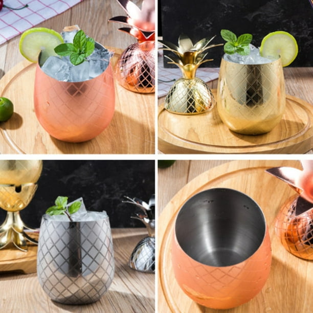 Stainless Steel Pineapple Shape Cocktail Glass - Free Shipping