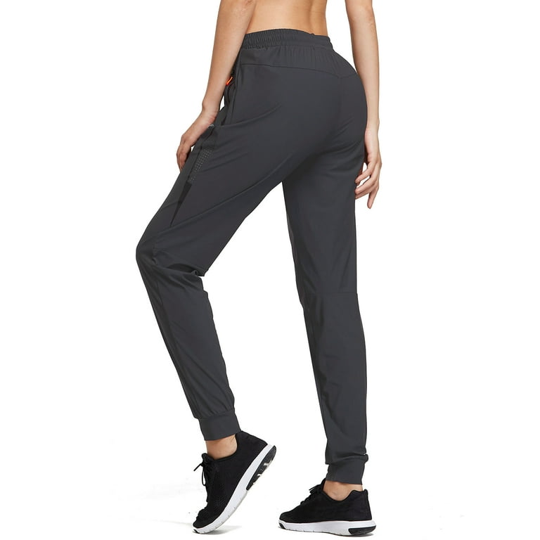 BALEAF Women's Hiking Pants Quick Dry with Zipper Pockets Running Yoga  Dark-Grey Size M 