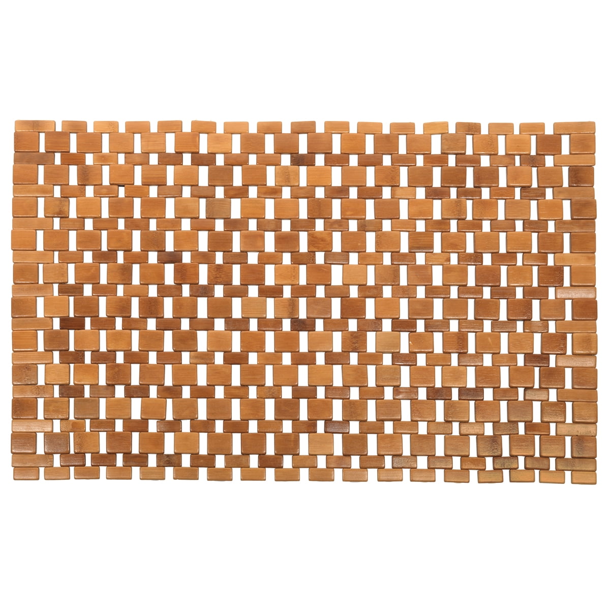 Bathroom Bamboo Wood Bath Mat Roll Up 18"x28" Souji Natural