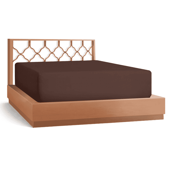 21” Extra Deep Pocket Ultra Soft Fitted Sheet with Corner Straps, Full-Chocolate
