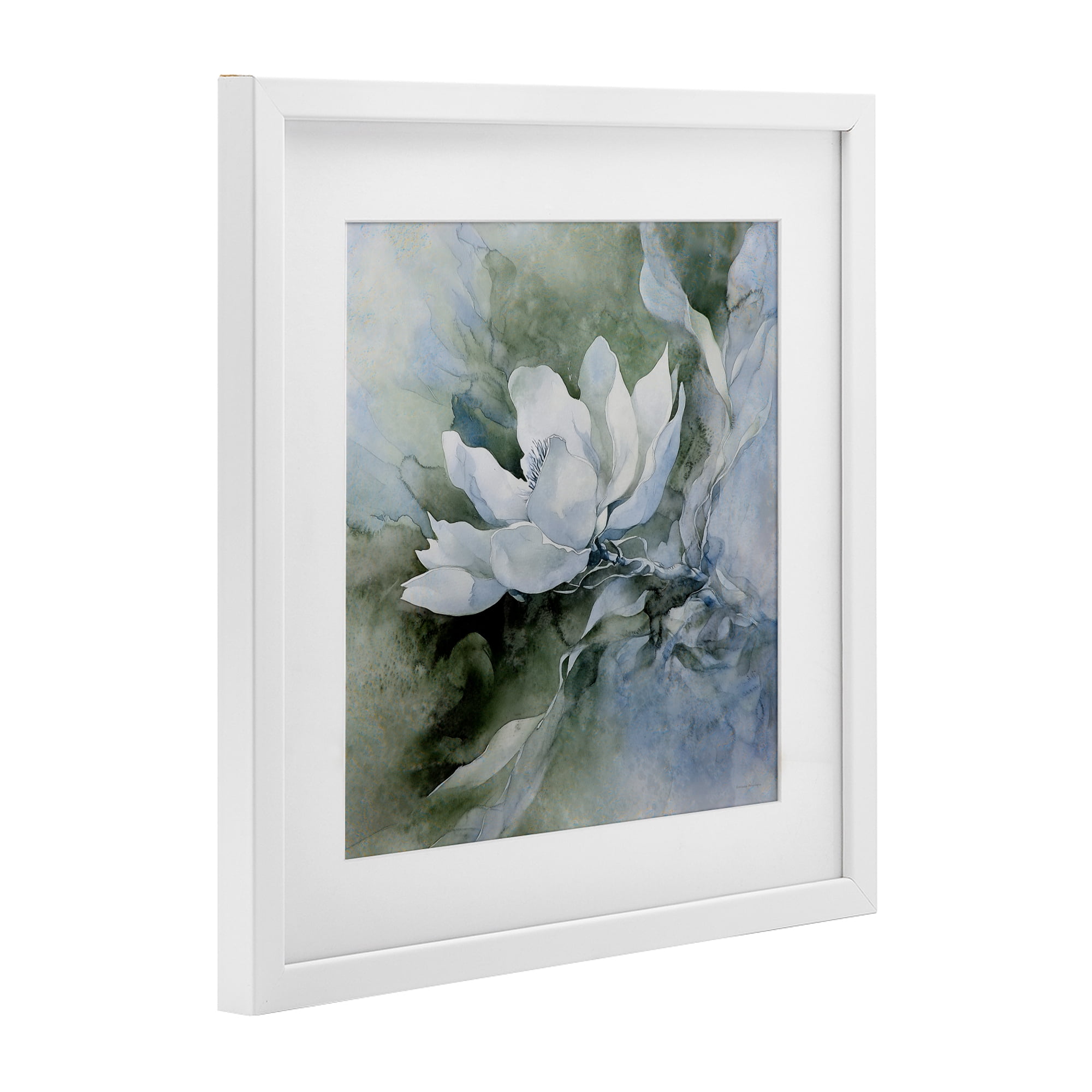 Stupell Industries Fluid Whimsical Flower White Framed Print Under Glass, design by Svetlana Aleynikova