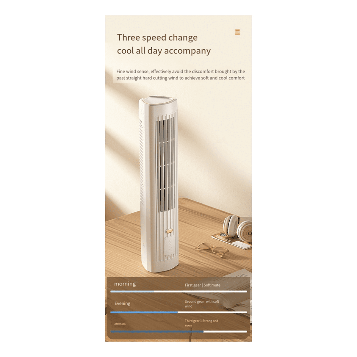 Portable Automatic Remote Air Conditioner, USB Personal Air Conditioner Mini Conditioner with 3-Speed Electric Fan Khaki