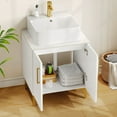 Dextrus 24 Inch Mid-Century Modern Bathroom Vanity with Countertop Sink ...