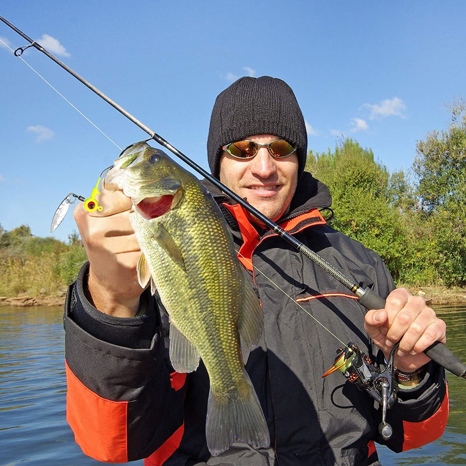 50 Pack Fishing Jig Heads Kit Fishing Hook Lure Jigs Fishing For Bass Crappie