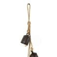 thumbnail image 4 of DecMode Tibetan Inspired Cascading Black Metal Cluster Decorative Bells with 4 Bells on Jute Hanging Rope, 4 of 9