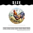 thumbnail image 2 of 10 Inch Wall Clock Battery Operated Silent Clock Decorative for Office, Kitchen, Outdoor, Living Room，Chicken Rooster Grass Vintage Style, 2 of 4
