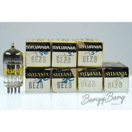 - 7 Vintage Sylvania 6EZ8 Miniature Noval Triple Triode Tube Valve- BangyBang Tubes