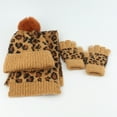 thumbnail image 5 of EHRWE 3Pcs Kids Winter Beanie Hat Scarf Gloves Set Kids Toddler Baby Leopard Print Unisex Autumn Winter Fashion, 5 of 9