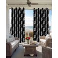 thumbnail image 4 of Black Knot Blackout Curtains, Light Blocking Print Window Curtains, Nautical Striped Monochrome Ocean Thermal Insulated Window Drapes for Living Room Kitchen Cafe 2 Panels, 84"W x 84"L, 4 of 9